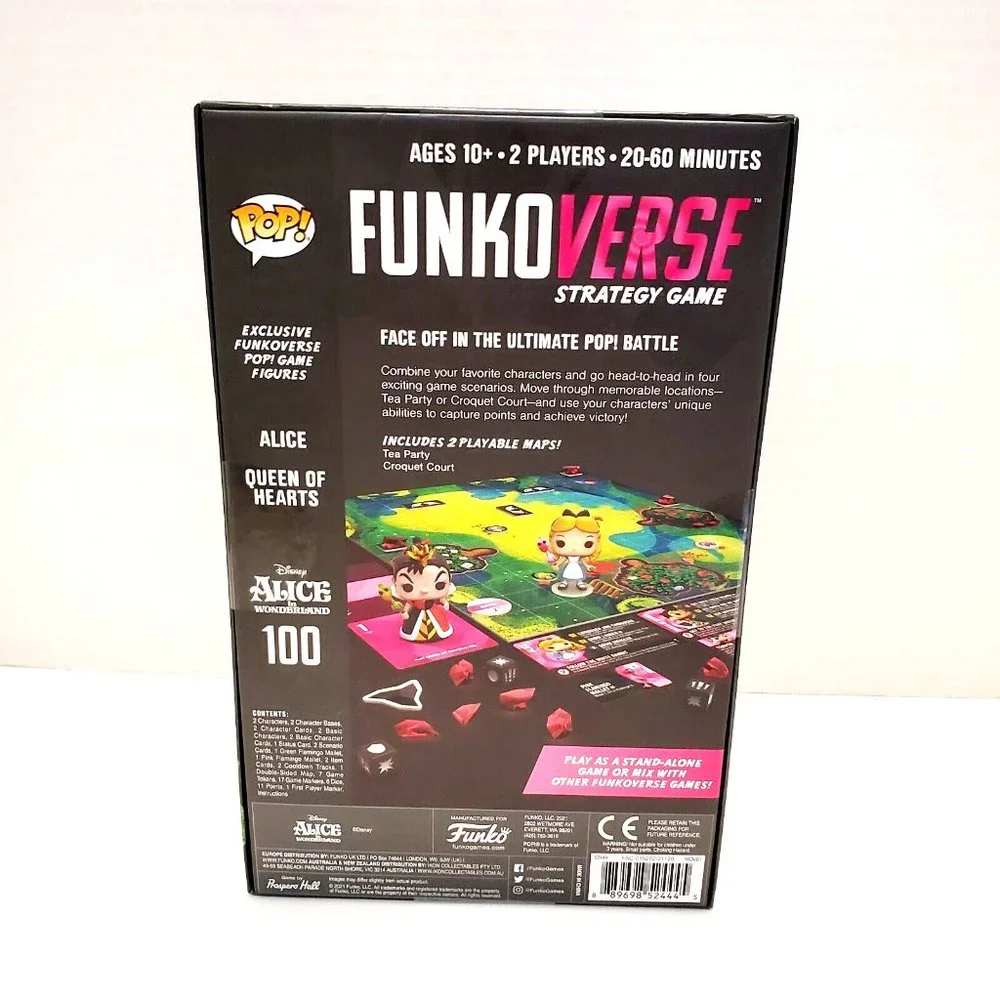 Pop! FUNKOVERSE Alice In Wonderland Strategy Board Game With 2 Characters NEW